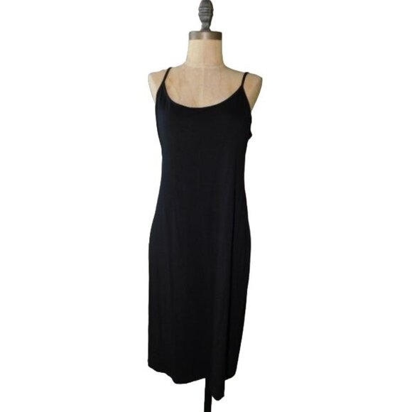Ronen Chen Size 8  Black  STRETCHY Classic Slip Style Designer Dress - Picture 1 of 2